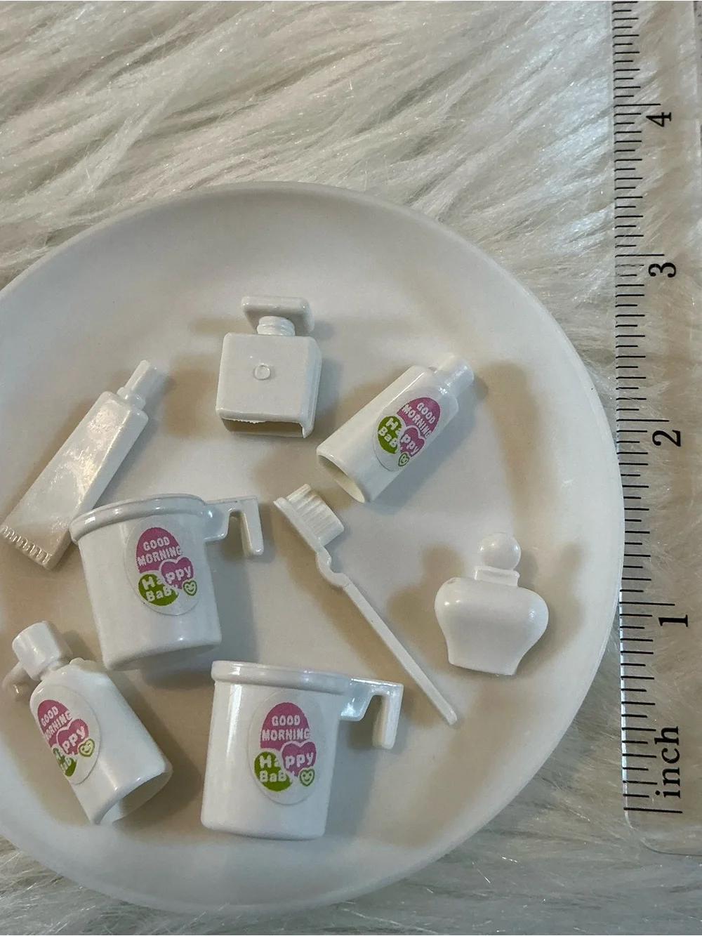 8pc minature bath accessories for dollhouse